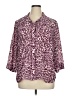 Covington Animal Print Purple 3/4 Sleeve Button-Down Shirt Size 16 - photo 1