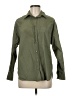 Stradivarius Solid Green Long Sleeve Button-Down Shirt Size M - photo 1