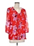 Calvin Klein 100% Polyester Red 3/4 Sleeve Blouse Size M - photo 2