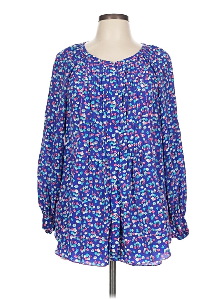 Pre-owned Rebecca Taylor 3/4 Sleeve Blouse In Blue