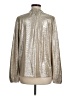 Ann Taylor LOFT 100% Polyester Metallic Silver Long Sleeve Blouse Size M - photo 2