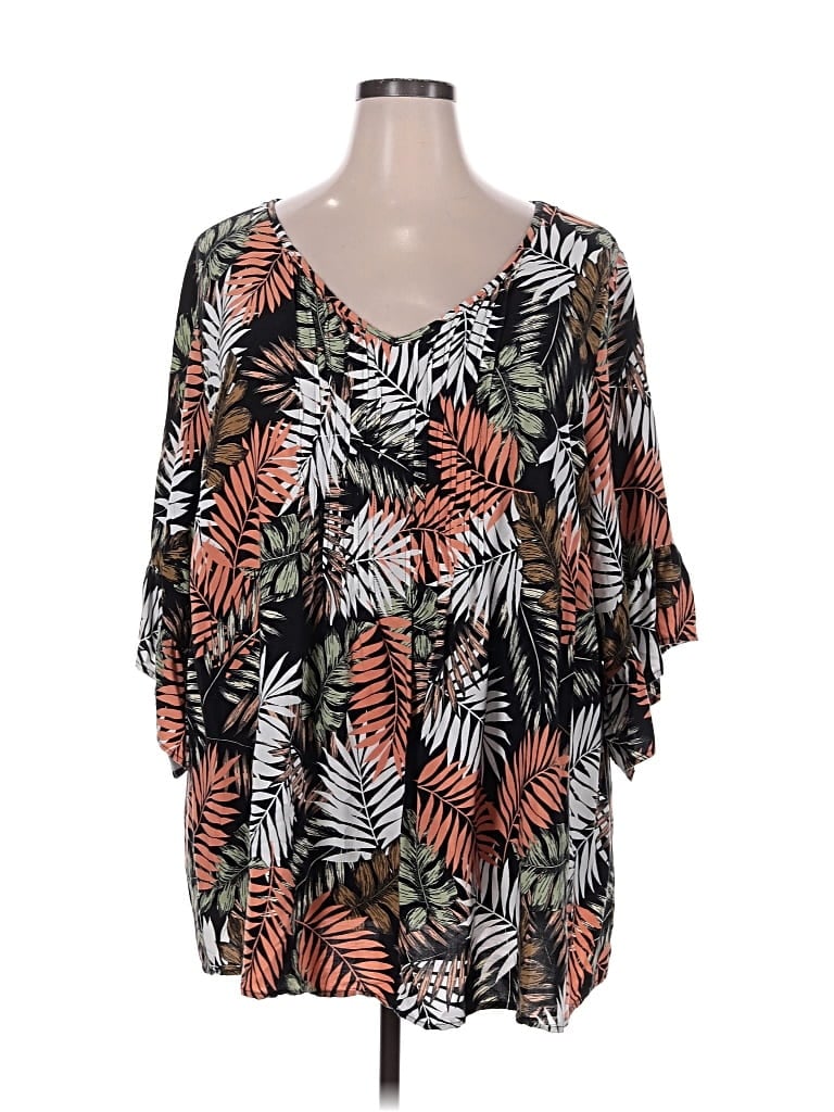 Pre-owned Avenue 3/4 Sleeve Blouse In Orange