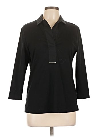 Lafayette 148 New York 3/4 Sleeve Button-Down Shirt (view 1)