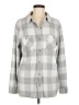 Member's Mark Checkered-gingham Gray Long Sleeve Blouse Size M - photo 1