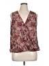 Halogen 100% Polyester Floral Burgundy Sleeveless Blouse Size XL - photo 1