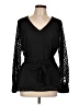 Ann Taylor 100% Polyester Black Long Sleeve Blouse Size L - photo 1
