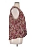 Halogen 100% Polyester Floral Burgundy Sleeveless Blouse Size XL - photo 4