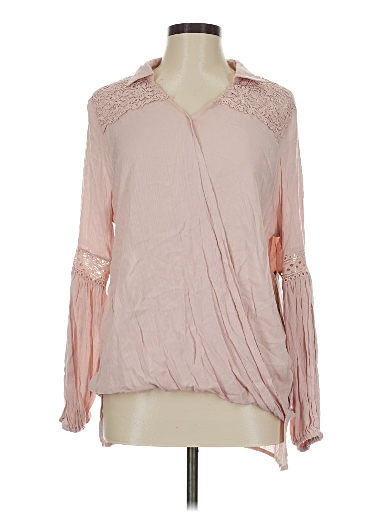 Pre-owned Ruff Hewn Long Sleeve Blouse In Pink