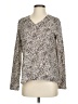Lands' End 100% Cotton Animal Print Ivory Long Sleeve Blouse Size XS - photo 1