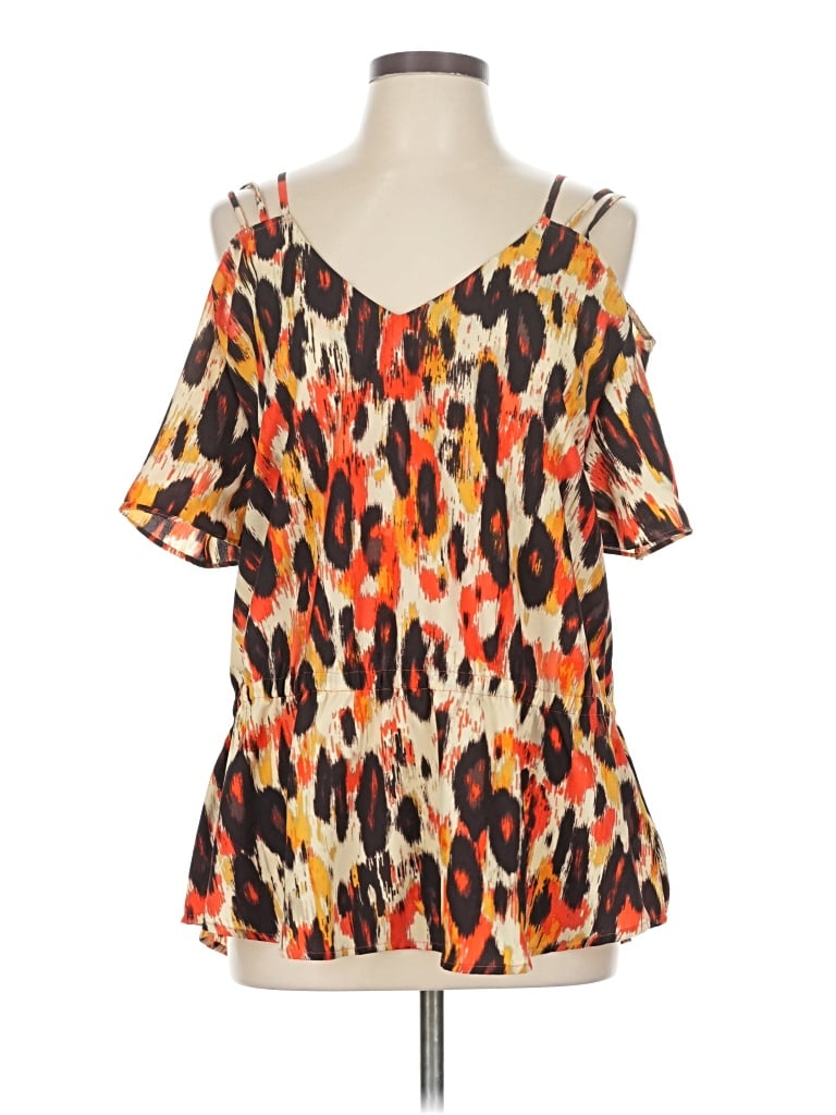 Pre-owned Sofia By Sofia Vergara Short Sleeve Blouse In Orange