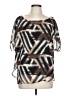 Cato 100% Polyester Brown Short Sleeve Blouse Size L - photo 1