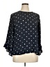 Classic 100% Polyester Polka Dots Black Blue 3/4 Sleeve Blouse Size UK 18 / US 14 - photo 1