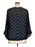 Classic 100% Polyester Polka Dots Black Blue 3/4 Sleeve Blouse Size UK 18 / US 14 - photo 2