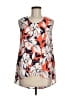W5 100% Polyester Orange White Sleeveless Blouse Size M - photo 1