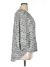 Max Studio 100% Polyester Print Multi Color Gray 3/4 Sleeve Blouse Size 1X - photo 4