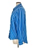Belle Tweed 100% Polyester Stripes Blue Long Sleeve Blouse Size XL - photo 5
