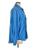 Belle Tweed 100% Polyester Stripes Blue Long Sleeve Blouse Size XL - photo 4