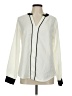 Unbranded 100% Polyester Color Block Ivory Long Sleeve Blouse Size M - photo 1