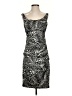 Sangria Animal Print Silver Cocktail Dress Size 4 - photo 1