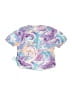 Unbranded 100% Polyester Tropical Purple Short Sleeve Blouse Size 13 - photo 2