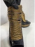 Versace Animal Print Black Gold Patent Leather Peep Toe Caged Platform Booties Size EU (IT) 39 / US 9 - photo 3