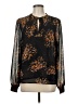 CAbi 100% Polyester Print Black Long Sleeve Blouse Size M - photo 1