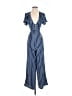 Crystal Doll Stripes Blue Jumpsuit Size 9 - photo 1