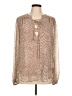 By Together 100% Polyester Tan Long Sleeve Blouse Size L - photo 1
