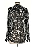 CAbi 100% Polyester Floral Black Long Sleeve Blouse Size S - photo 2