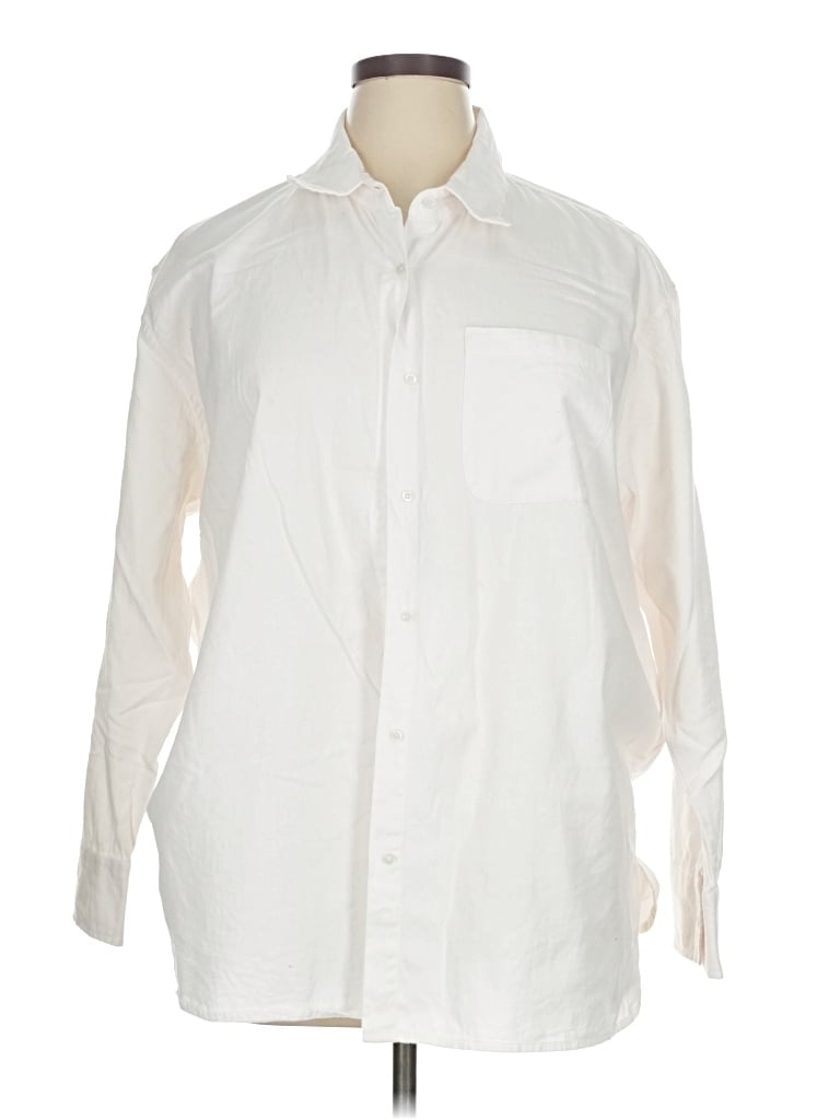 Pre-owned Able Long Sleeve Button Down Shirt In White