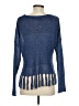 360 Sweater 100% Linen Solid Blue Pullover Sweater Size XS - photo 2
