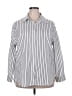 Shein Stripes Silver Long Sleeve Blouse Size 2X - photo 1