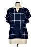 Shein Blue Short Sleeve Blouse Size L - photo 1