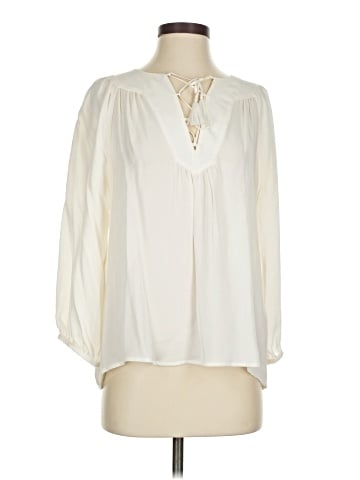 Joie Long Sleeve Silk Top (view 1)