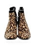 Splendid 100% Leather Animal Print Black Ankle Boots Size 6 - photo 2