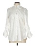 Express Outlet 100% Polyester Polka Dots Ivory White Long Sleeve Blouse Size L - photo 1