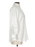 Express Outlet 100% Polyester Polka Dots Ivory White Long Sleeve Blouse Size L - photo 4