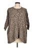 LA Made Animal Print Brown Pullover Sweater Size L - photo 1
