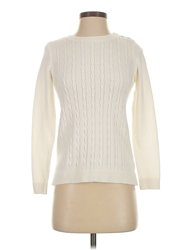 Pre-owned Talbots Pullover Sweater In White
