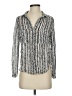 Bella Dahl 100% Rayon Animal Print Silver Long Sleeve Blouse Size S - photo 1