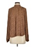 Gap 100% Polyester Animal Print Brown Long Sleeve Blouse Size XS - photo 1