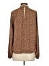 Gap 100% Polyester Animal Print Brown Long Sleeve Blouse Size XS - photo 2
