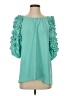 Oddi 100% Polyester Teal 3/4 Sleeve Blouse Size S - photo 1