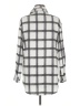 Unbranded 100% Polyester Checkered-gingham Silver Gray Long Sleeve Blouse Size M - photo 2