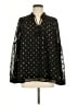 Crown & Ivy Polka Dots Black Long Sleeve Blouse Size M - photo 1