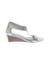 Adrienne Vittadini Metallic Silver Tan Wedges Size 7 1/2 - photo 1