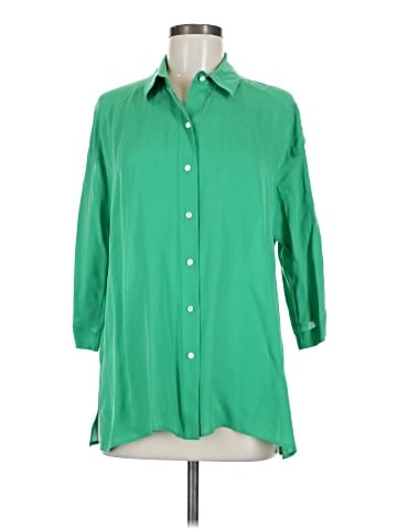 PaperWhite 3/4 Sleeve Silk Top (view 1)