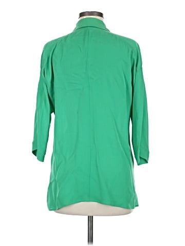 PaperWhite 3/4 Sleeve Silk Top (view 2)