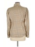Ann Taylor 100% Polyester Plaid Tan Long Sleeve Blouse Size 6 - photo 2