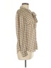 Ann Taylor 100% Polyester Plaid Tan Long Sleeve Blouse Size 6 - photo 4